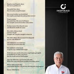 Ahli Parlimen Pasir Gudang YB Hassan Karim Bermadah Menegur Dan Memberi Nasihat Kepada Kepimpinan Negara.